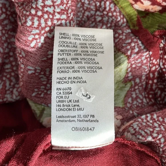 Free People Summer Picnic Printed Mini Dress Raisin Combo Brown Floral Brown - Picture 11 of 11